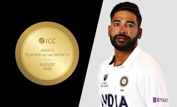 MOHAMMED SIRAJ PLAYER OF THE MONTH, IMAGE CREDIT ICC OFFICIAL