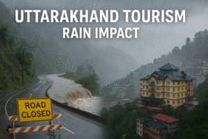 Uttarakhand Tourism पर बारिश की मार: खाली पड़े होटल, टूटा कारोबार Uttarakhand Tourism पर बारिश की मार, खाली पड़े होटल और टूटा कारोबार