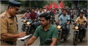 छात्रसंघ चुनावी माहौल में पुलिस की सख्ती: 24 वाहन चालान छात्रसंघ चुनावी रैलियों पर पुलिस की सख़्त नजर
