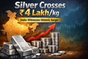 चांदी ने रचा इतिहास: सर्राफा में ₹4 लाख/kg पार, MCX पर भी रिकॉर्ड तेजी चांदी ने रचा इतिहास: सर्राफा में ₹4 लाख/kg पार, MCX पर भी रिकॉर्ड तेजी