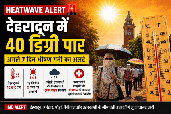 Heatwave Alert: देहरादून में 40.6°C पहुंचा तापमान, अगले 7 दिन भीषण गर्मी का अलर्ट
