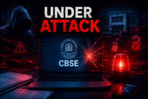 CBSE Post Result Portal Cyber Attack: दिल्ली पुलिस ने दर्ज किया केस CBSE Post Result Portal Cyber Attack concept image showing hacker activity, cybersecurity breach attempt, and digital threat investigation by authorities