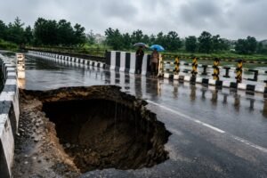 12 जुलाई 2026 को शुरू हुआ नंदा की चौकी–प्रेमनगर मार्ग का नया पुल भारी बारिश के बाद क्षतिग्रस्त होने से निर्माण गुणवत्ता पर सवाल उठे।