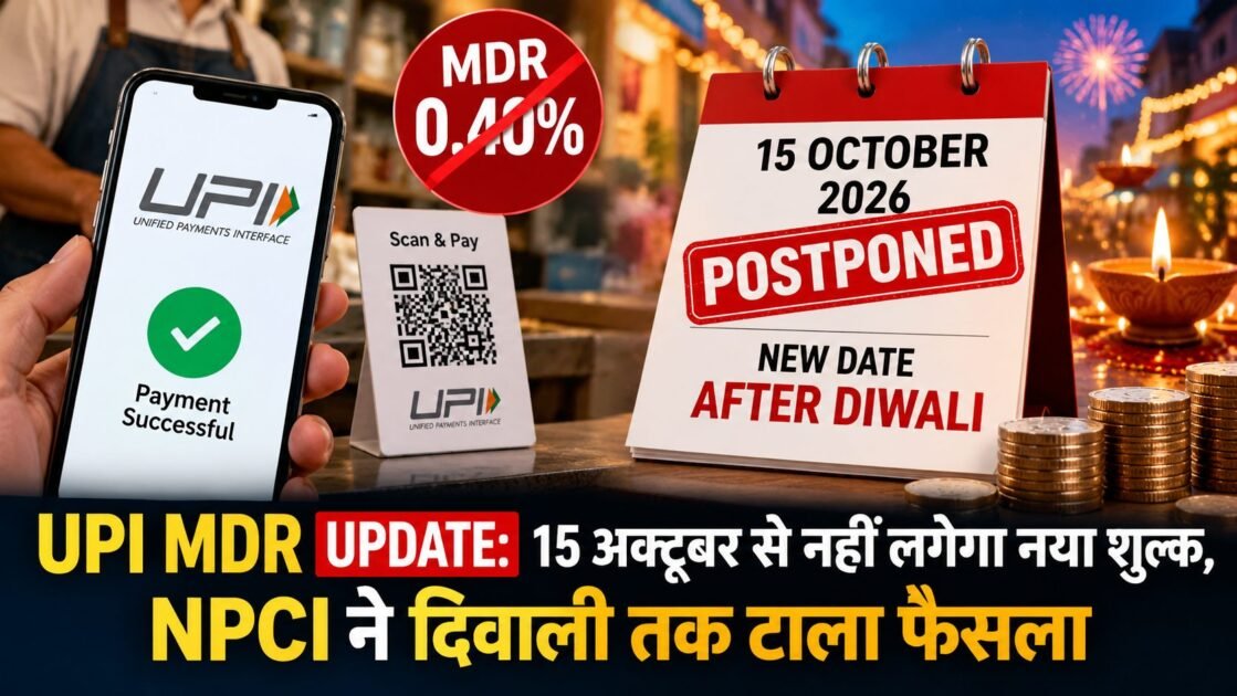 UPI MDR शुल्क लागू करने की तारीख बढ़ने से संबंधित डिजिटल भुगतान समाचार